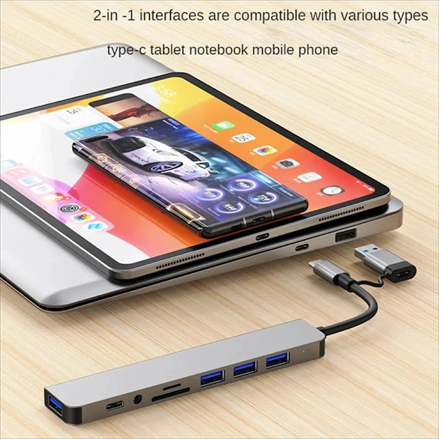 محول OTG عالي السرعة مع منافذ USB 3.0 وUSB 2.0.