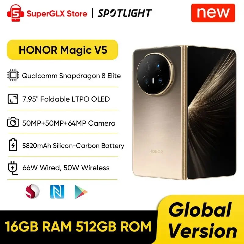HONOR Magic V5 5G - نحافة مذهلة وأداء خارق بمعالج Snapdragon 8 Elite - 2