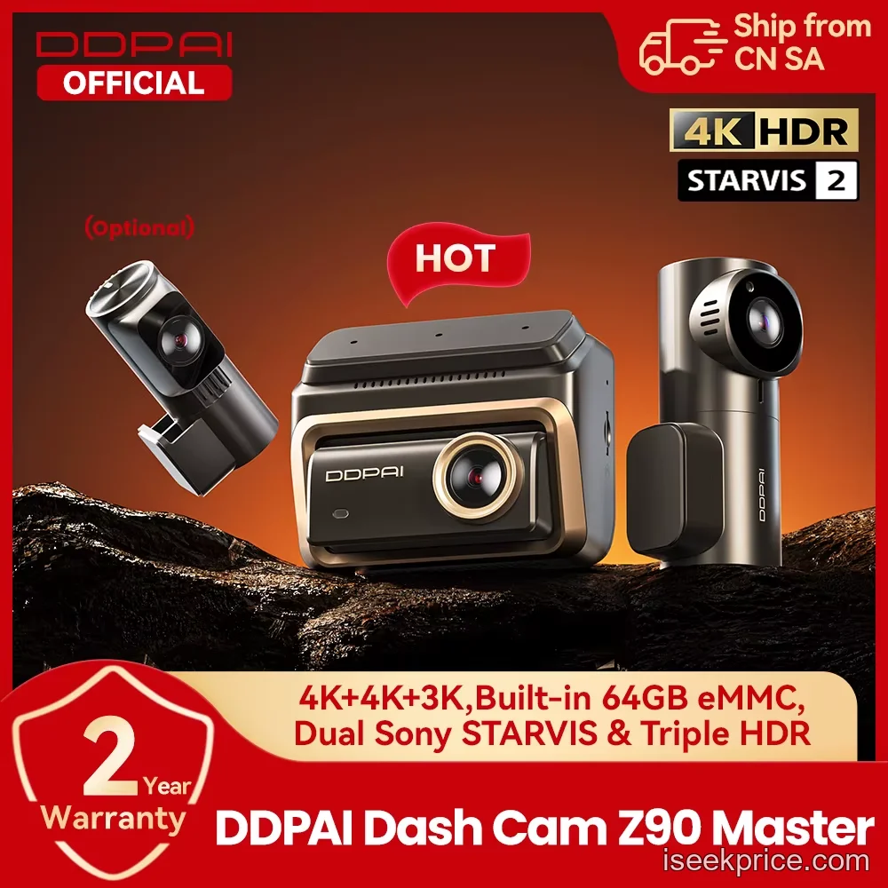 DDPAI Z90 Master: كاميرا داش مزدوجة 4K مع HDR وADAS لحماية سيارتك. - الرئيسية