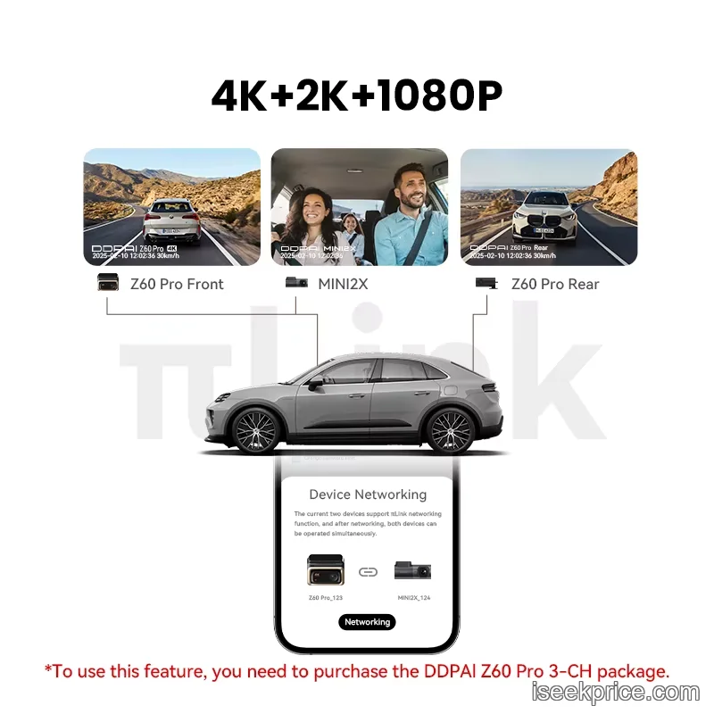 واجهة المستخدم البديهية لتطبيق DDPAI Z60 Pro على الهاتف المحمول.