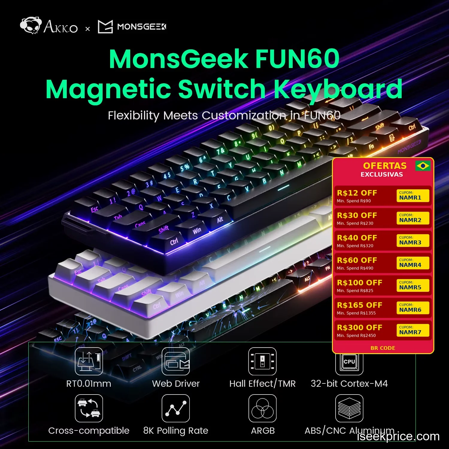 كيبورد Akko MonsGeek FUN60: استجابة مغناطيسية فائقة للألعاب - الرئيسية