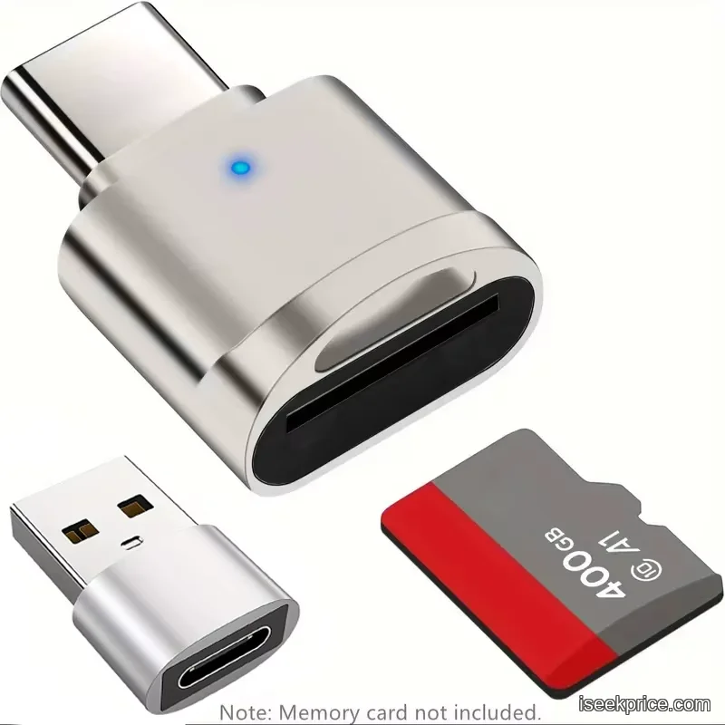 قارئ بطاقات ذاكرة USB-C و USB-A بتصميم معدني متين - الرئيسية